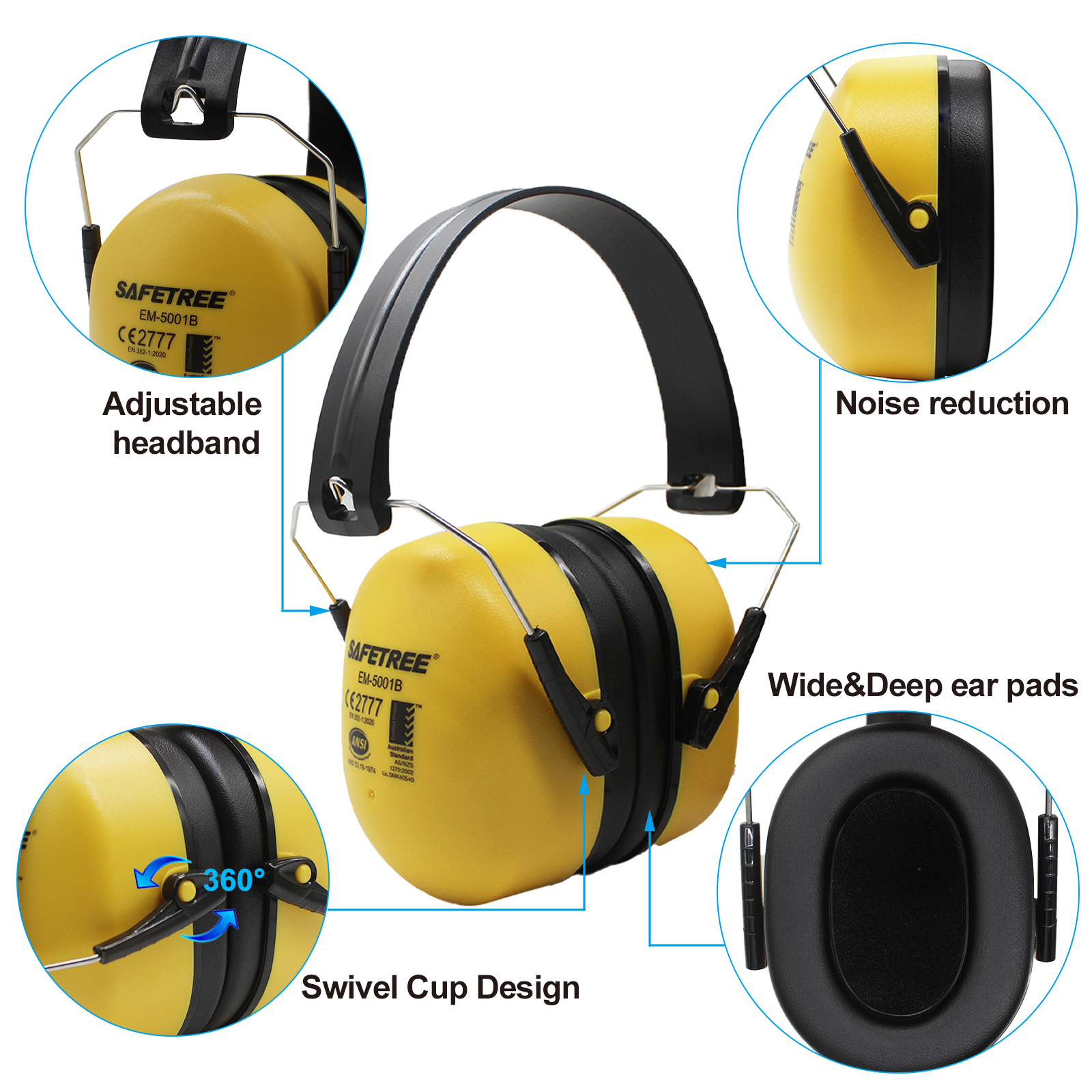 Safetree CE En 352-1: 2002 Fol - огляд і ціна Earmuffs Foldable