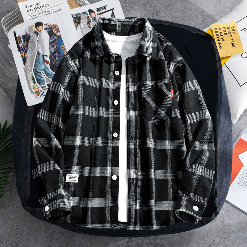 2025 Plaid shirt men's long-sl - огляд і ціна Flannel Shirt Lined