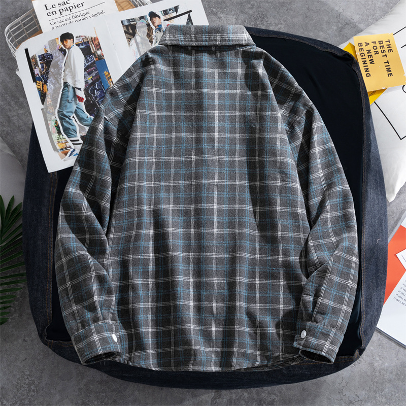 2025 Plaid shirt men's long-sl - огляд і ціна Flannel Shirt Lined