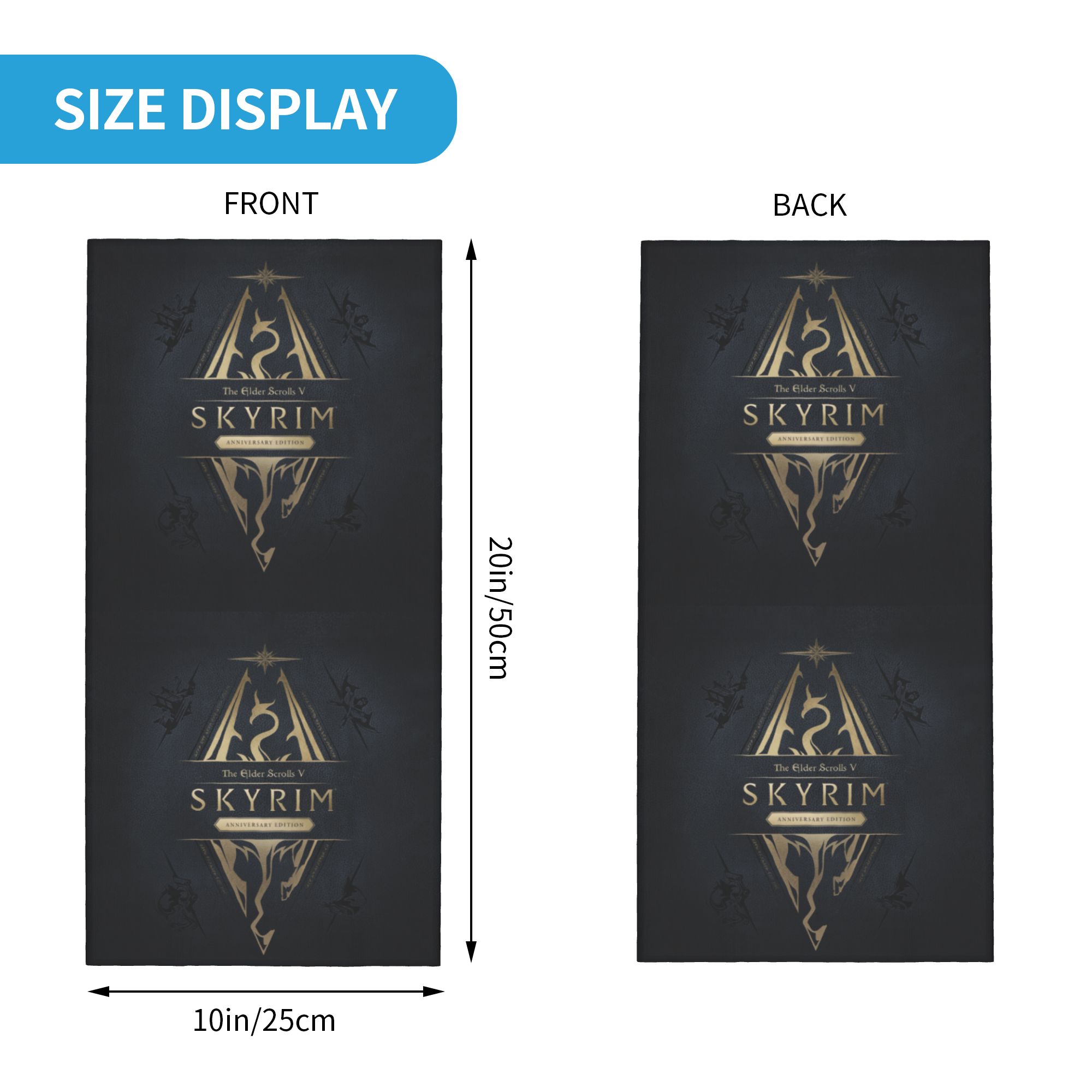 Custom Skyrim Logo Bandana Win - огляд і ціна Neck Gaiter Fleece