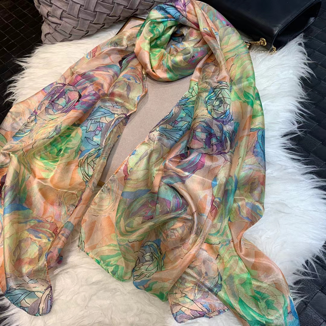 Ladies Green 100% Silk Scarf S - огляд і ціна Shawl Wrap Winter