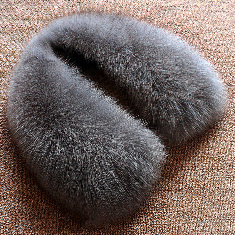 Real wool collar whole fur fox - огляд і ціна Wool Scarf Men