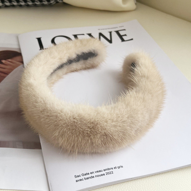 Real Mink Fur Headband Natural - огляд і ціна Winter Headband Fleece