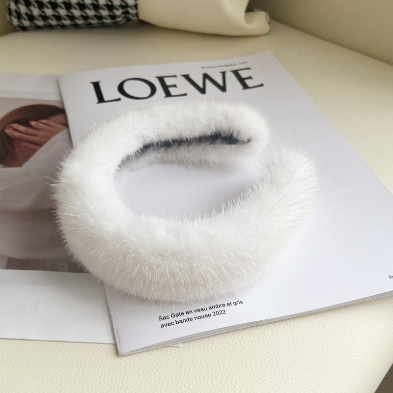Real Mink Fur Headband Natural - огляд і ціна Winter Headband Fleece