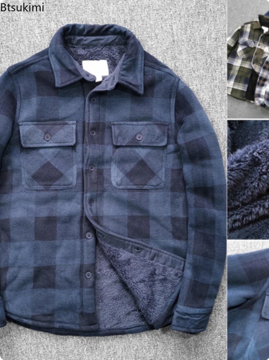 Mens Winter Fleece Linend Warm - огляд і ціна Flannel Shirt Lined