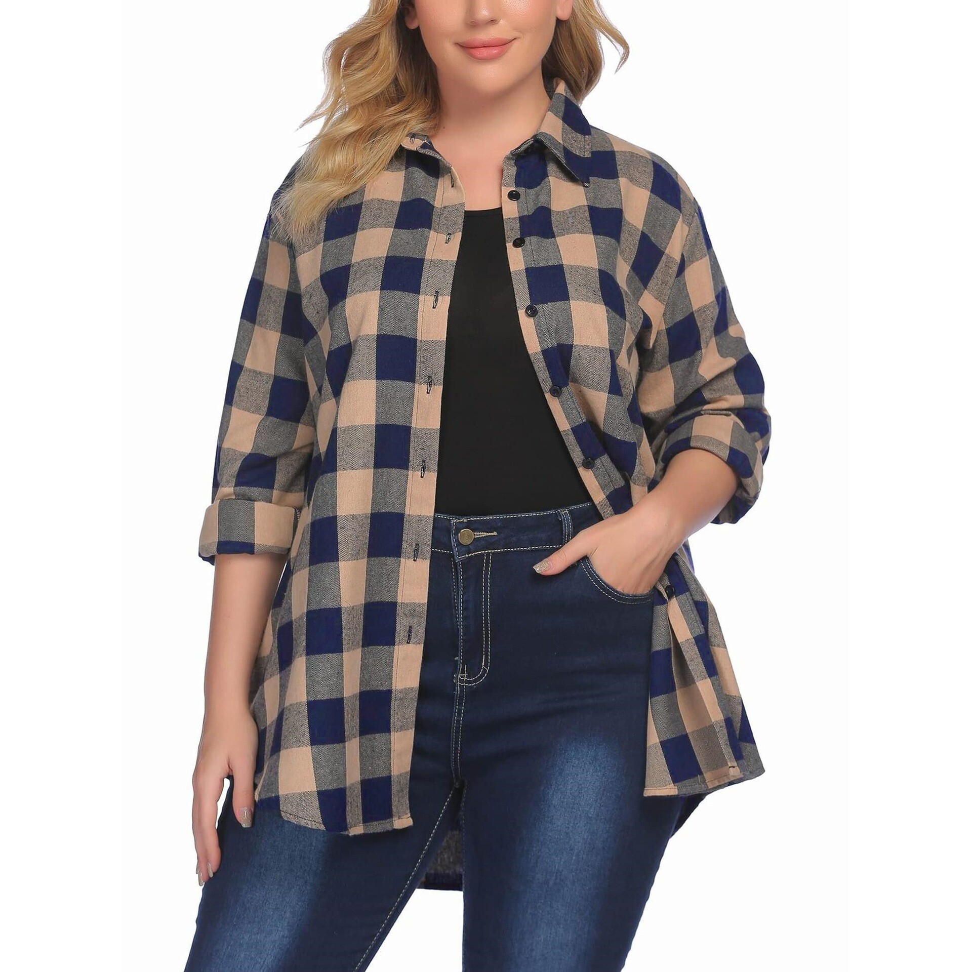 Warm Flannel Plaid Shirt Women - огляд і ціна Flannel Shirt Lined