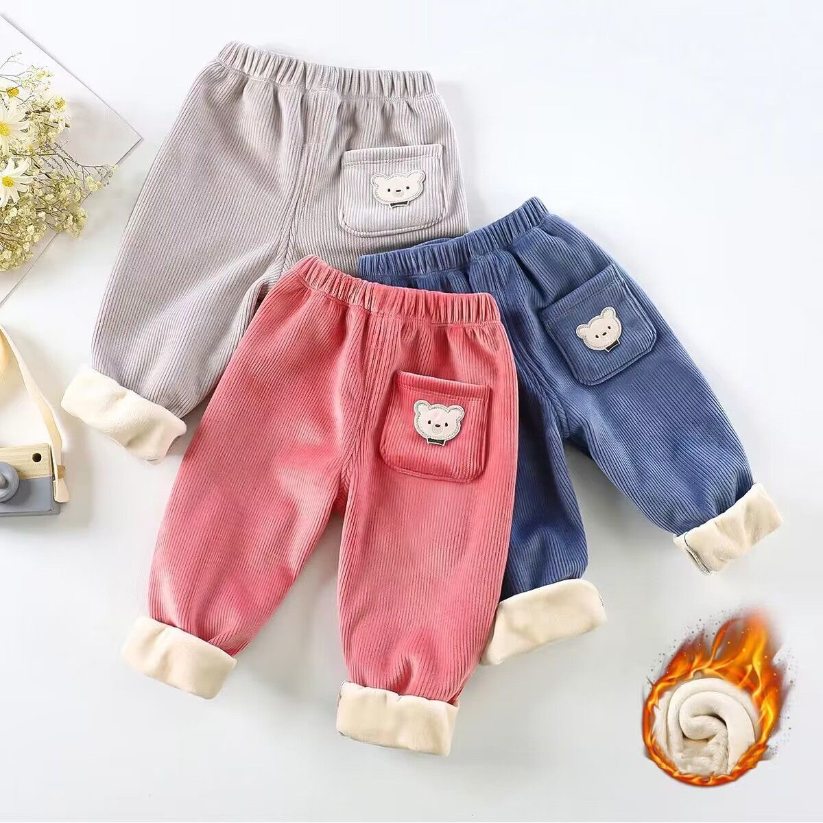 1pcs Boy Girl Winter Velvet Co - огляд і ціна Corduroy Pant Warm