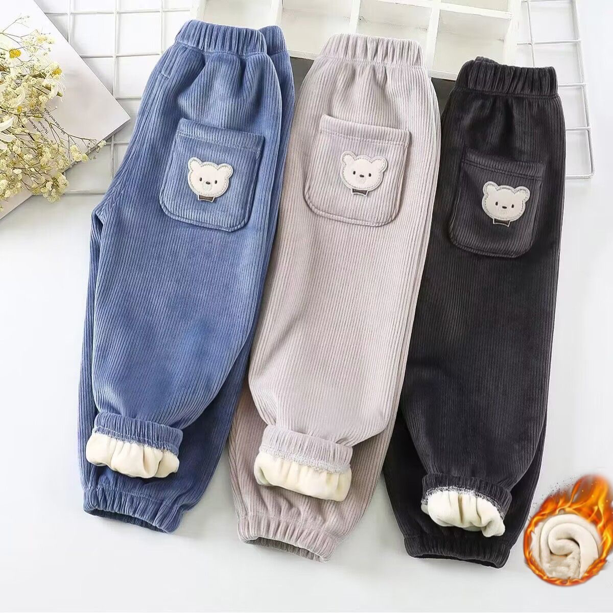 1pcs Boy Girl Winter Velvet Co - огляд і ціна Corduroy Pant Warm