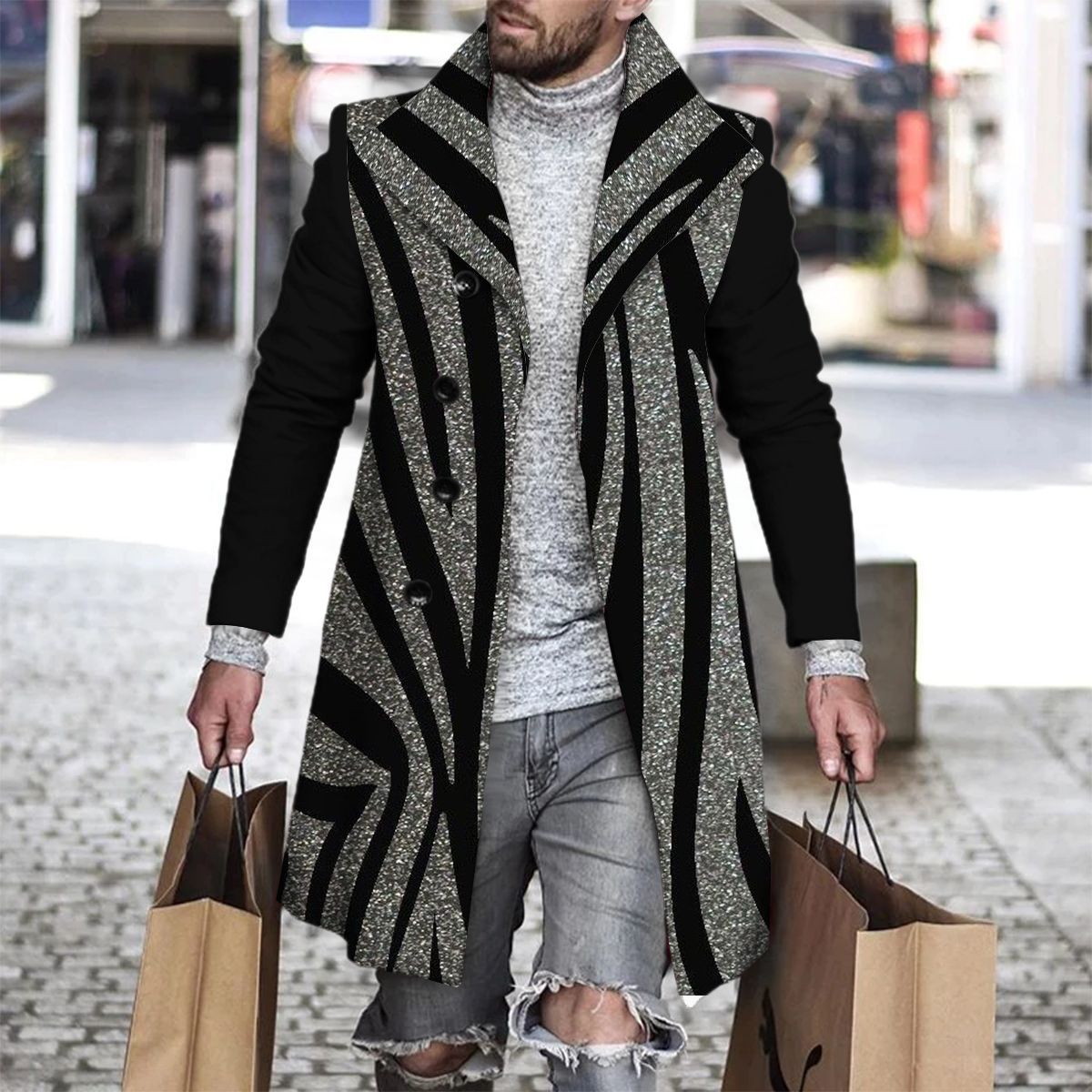 2025 Long Coat Men Mens Wool J - огляд і ціна Wool Coat Peacoat