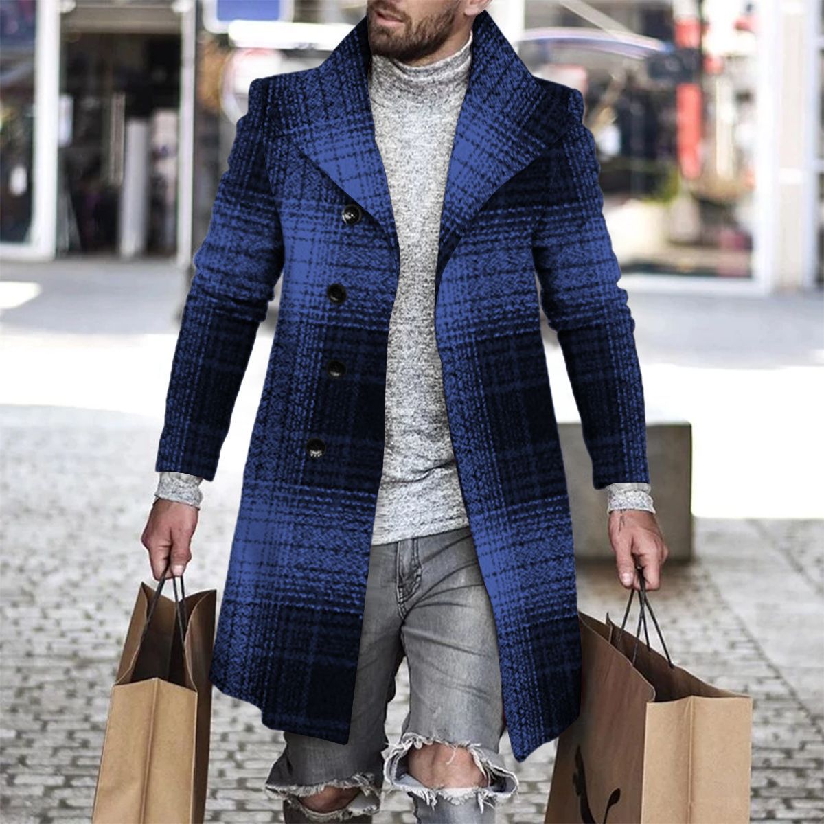 2025 Long Coat Men Mens Wool J - огляд і ціна Wool Coat Peacoat
