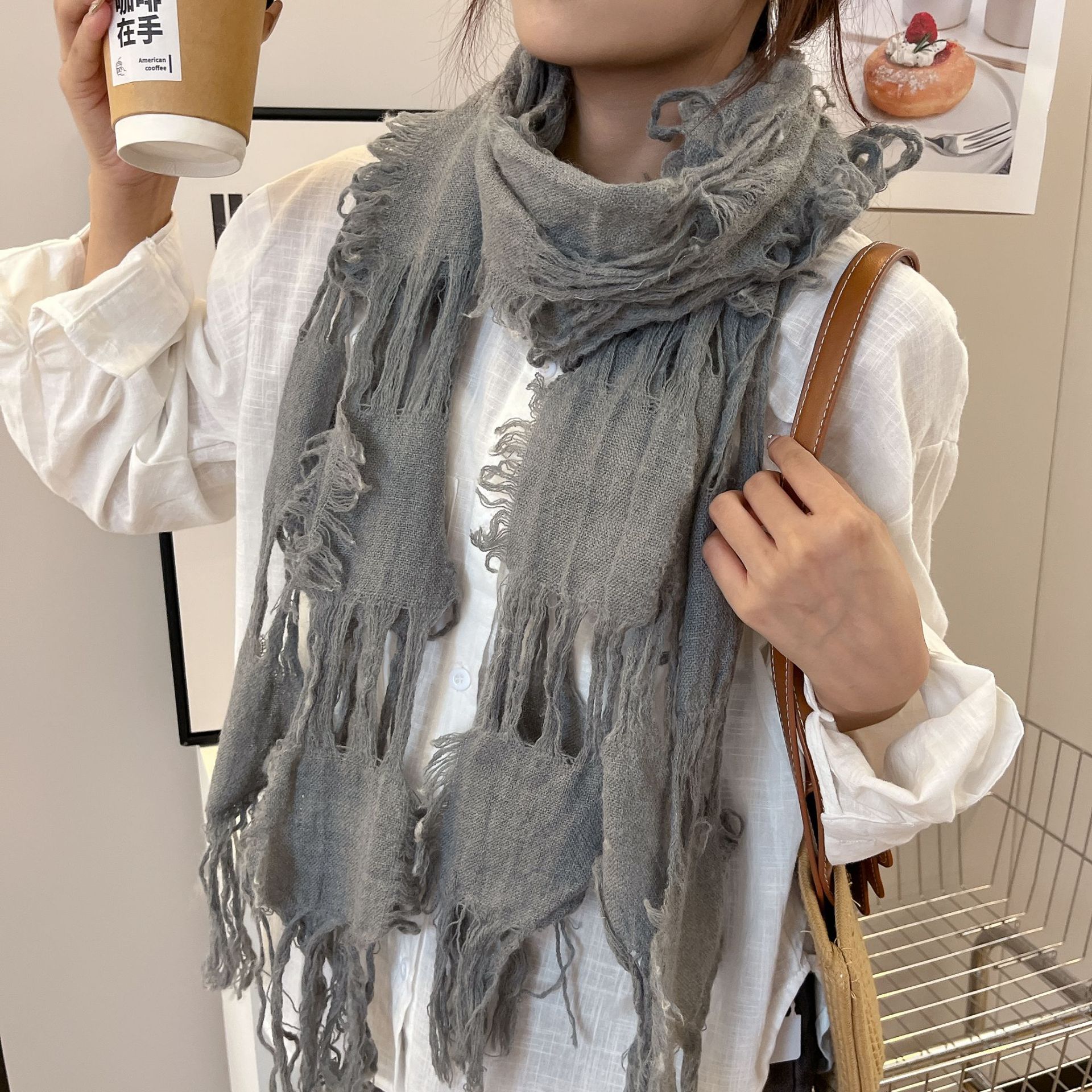 2025 New Fashion Ripped Hole T - огляд і ціна Wool Scarf Men