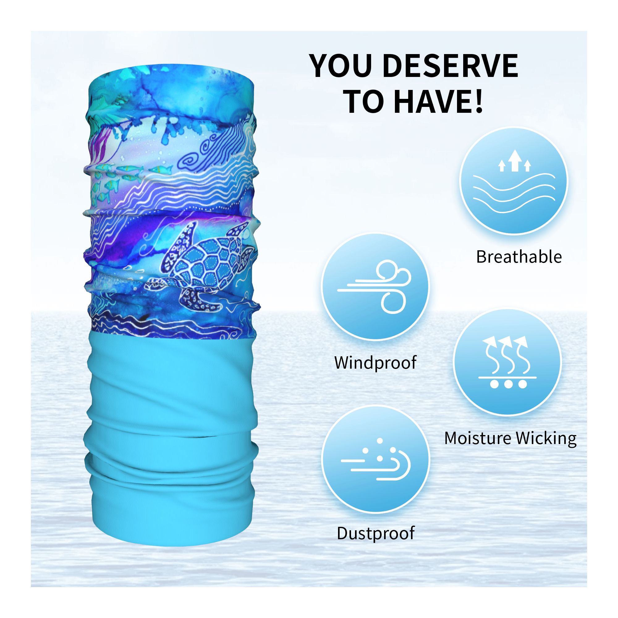 Custom Ocean Turtle Dive Winte - огляд і ціна Neck Gaiter Fleece