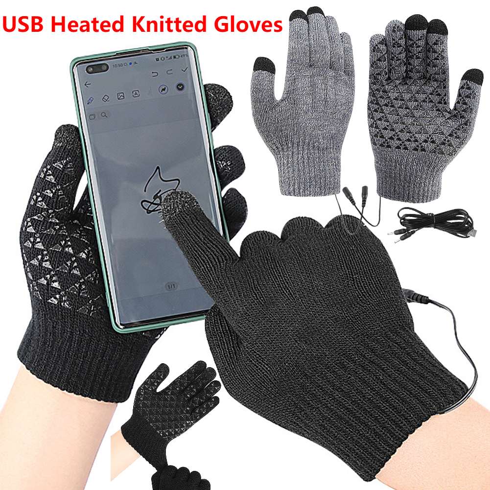 5-1Pairs USB Heated Knitted Gl - огляд і ціна Touch Screen Gloves