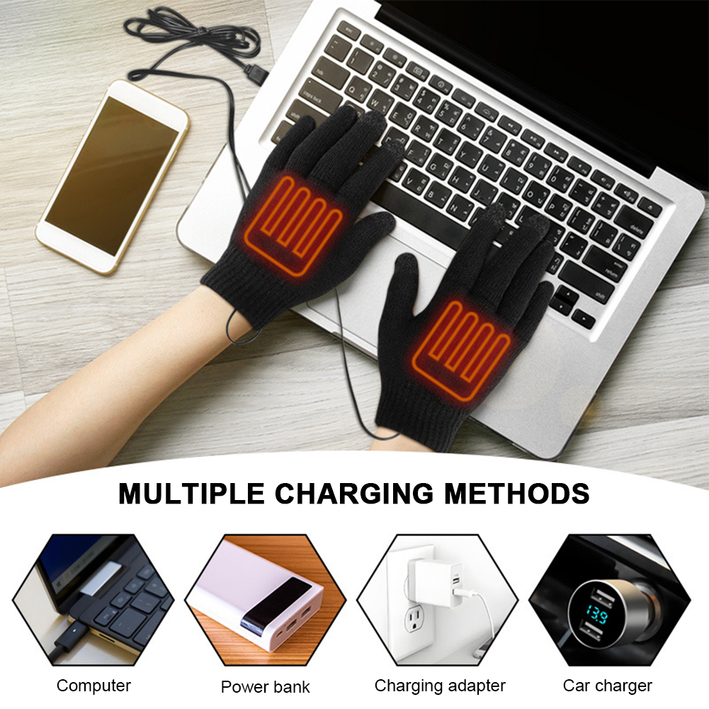 5-1Pairs USB Heated Knitted Gl - огляд і ціна Touch Screen Gloves