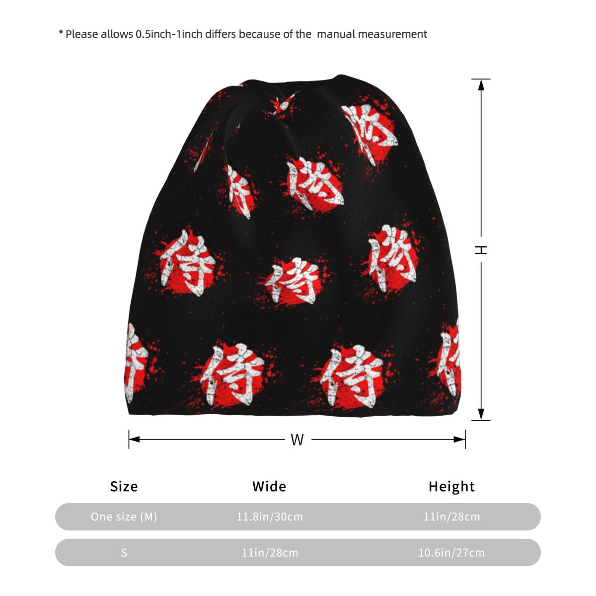 Japanese Bushido Samurai Chara - огляд і ціна Knit Beanie Hat Warm