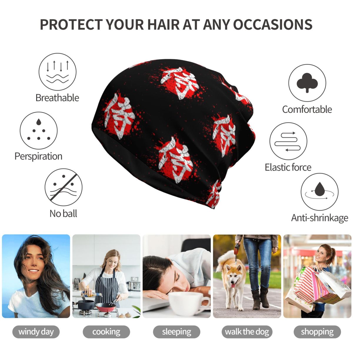 Japanese Bushido Samurai Chara - огляд і ціна Knit Beanie Hat Warm