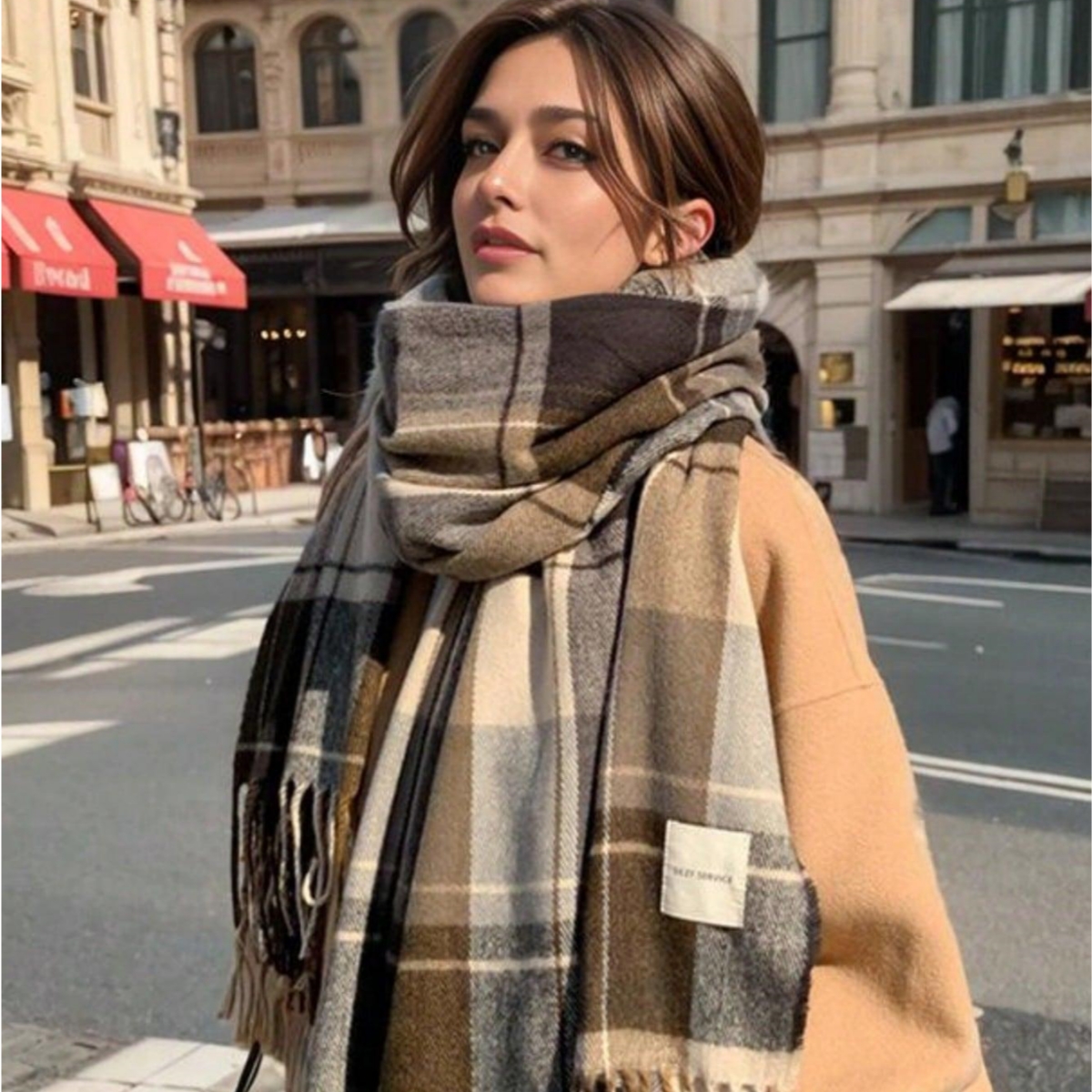 1 pc Fashionable and warm Brit - огляд і ціна Wool Scarf Men